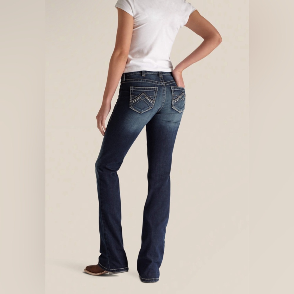 ARIAT Real Denim Mid Rise Stretch Original Boot Cut Jeans Womens Size 27S